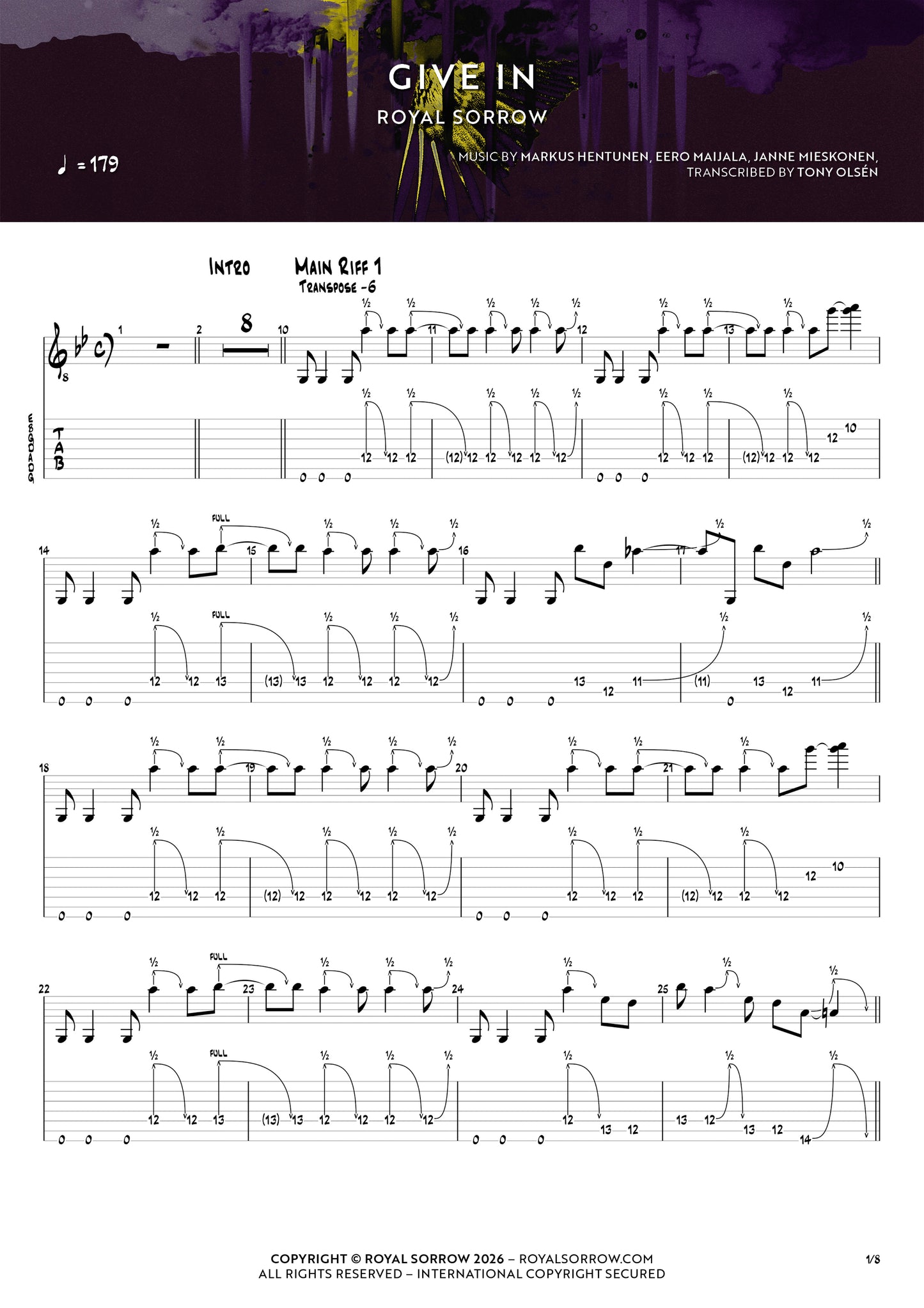Royal Sorrow - Innerdeeps - Complete Guitar Transcription