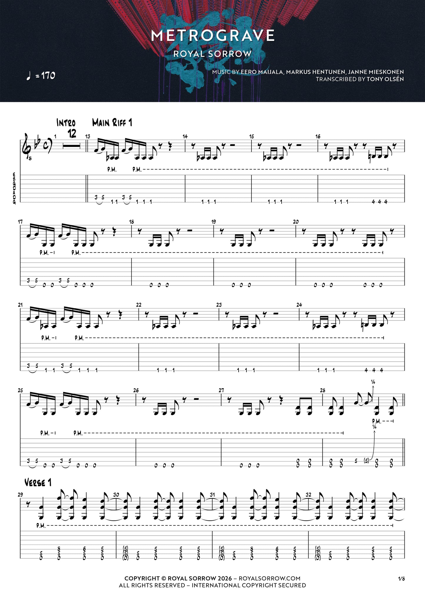 Royal Sorrow - Innerdeeps - Complete Guitar Transcription